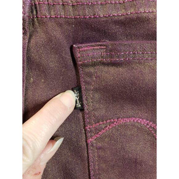 Levis Jeans Sz 11 Womens Purple Pants Stretch Mid Rise Denim Juniors Jegging - Picture 13 of 15